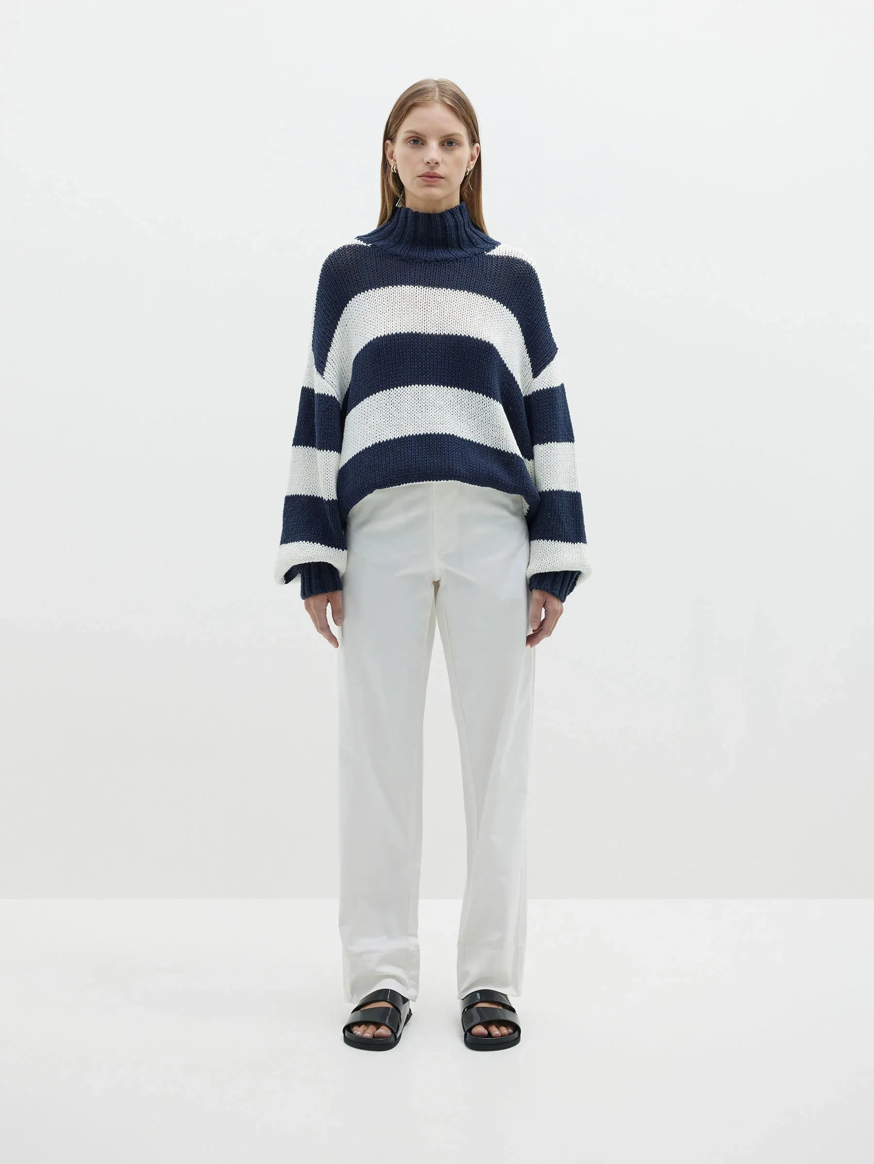 Bassike Waistband Detail Vacation Pant - Natural
