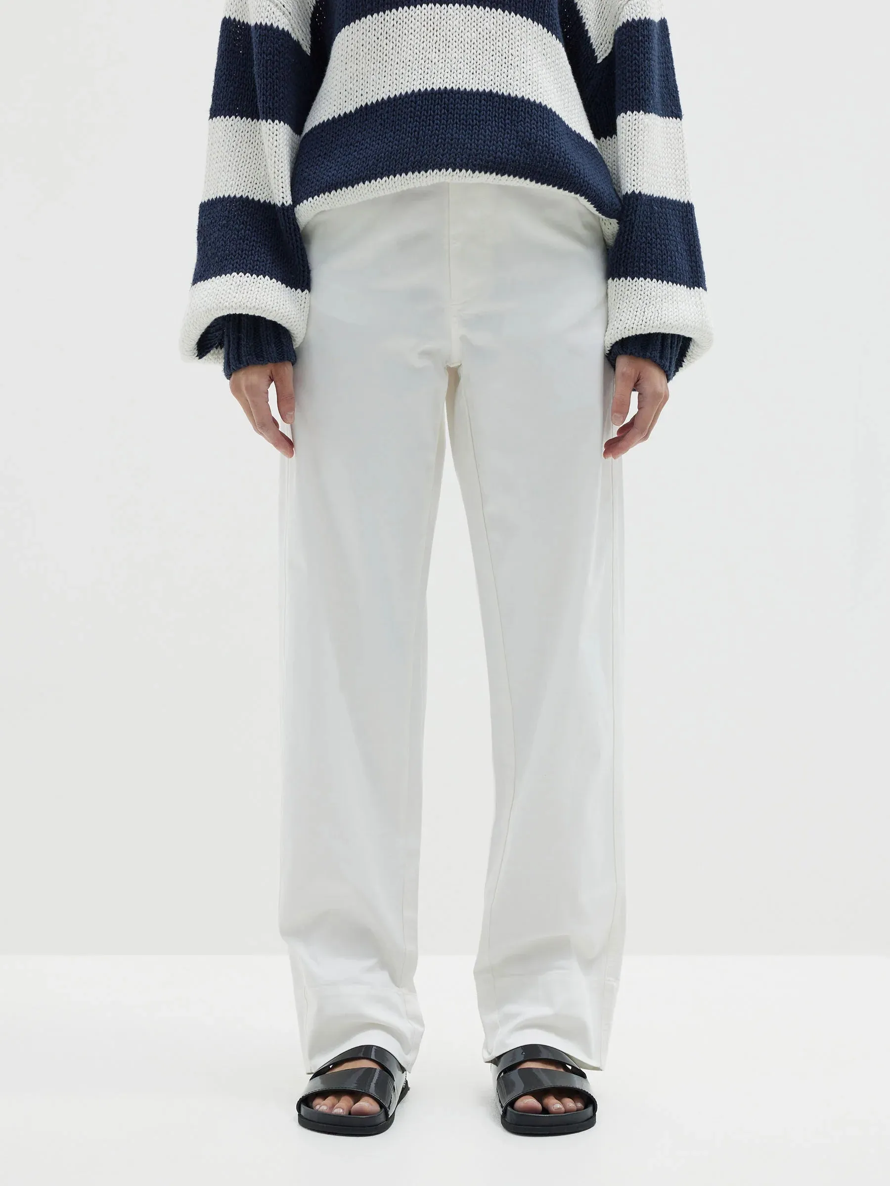 Bassike Waistband Detail Vacation Pant - Natural