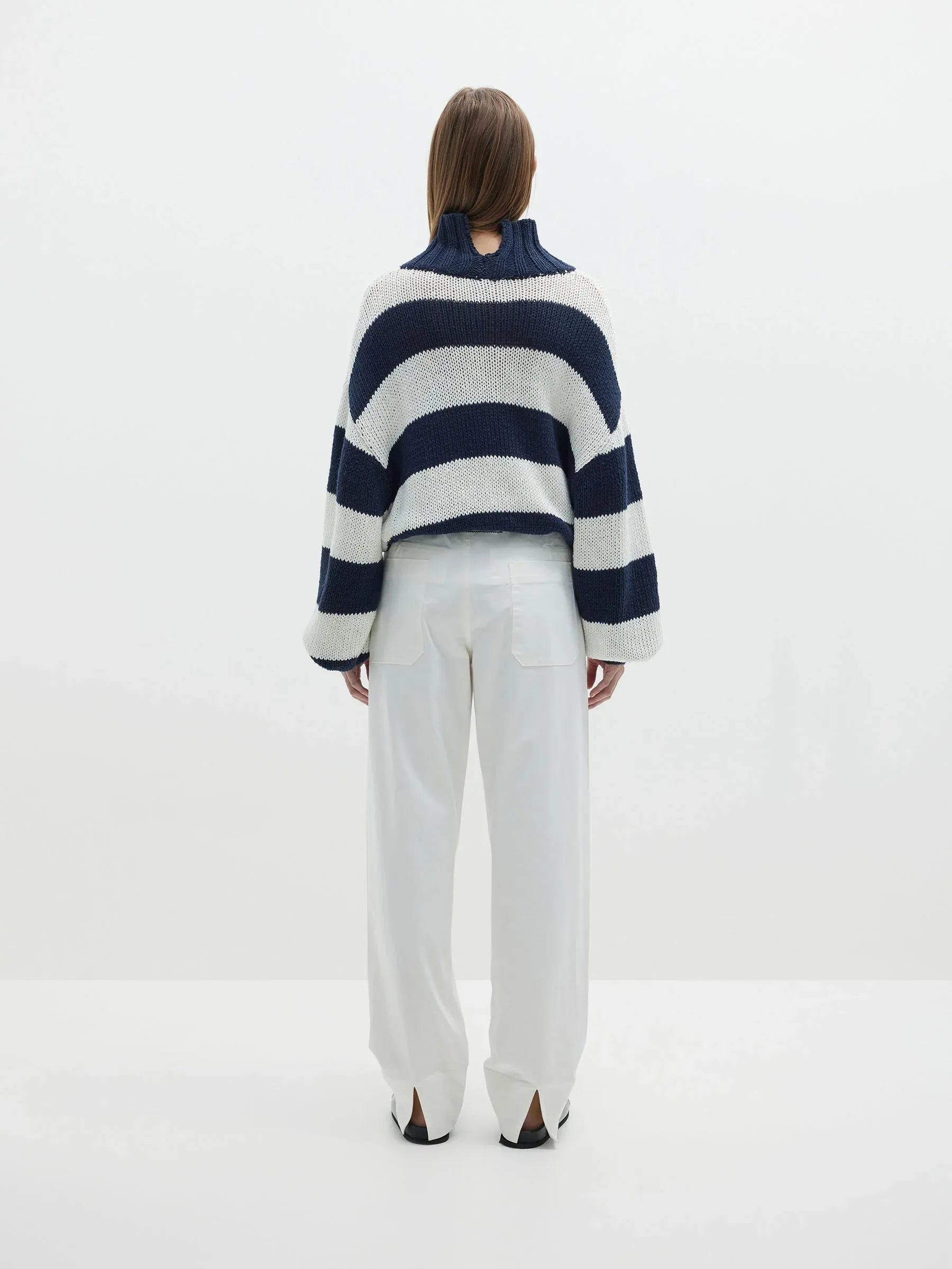 Bassike Waistband Detail Vacation Pant - Natural