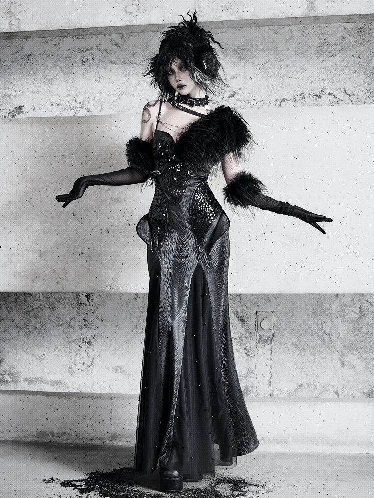 Black Fanx Fur Shawl