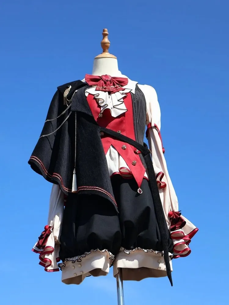 Black Ouji One Shoulder Shawl with Chain and Tassel
