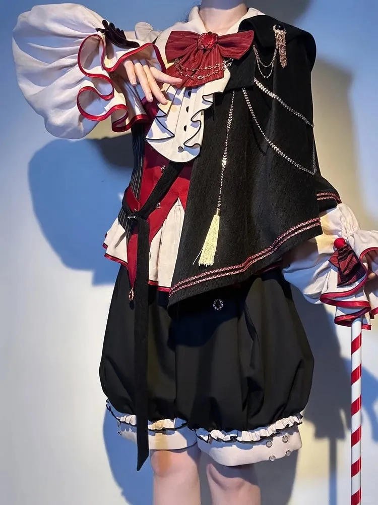 Black Ouji One Shoulder Shawl with Chain and Tassel
