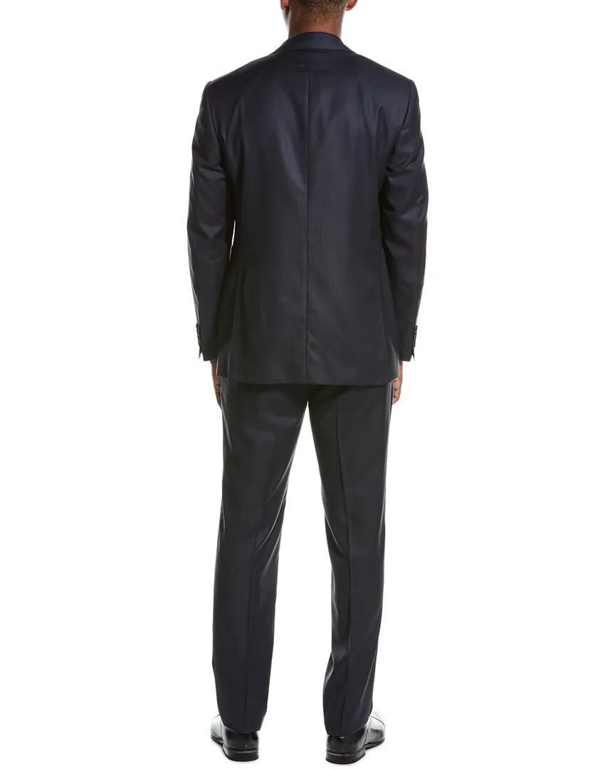 Canali 2Pc Wool Suit With Flat Front Pant