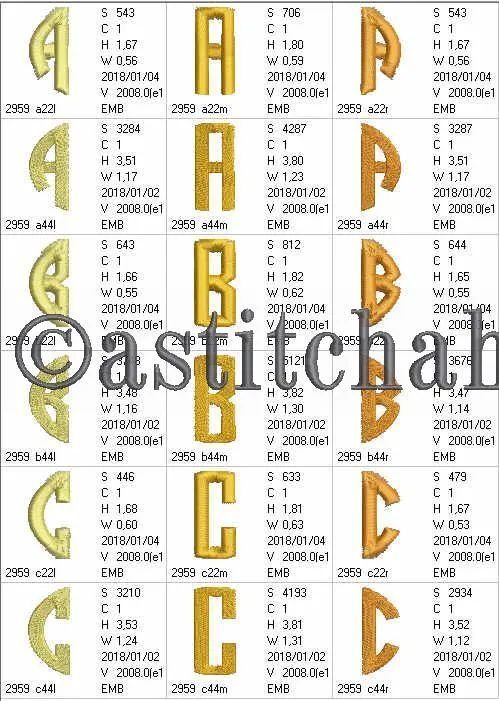 Circle Monogram Letters ABC