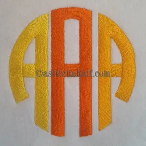 Circle Monogram Letters ABC