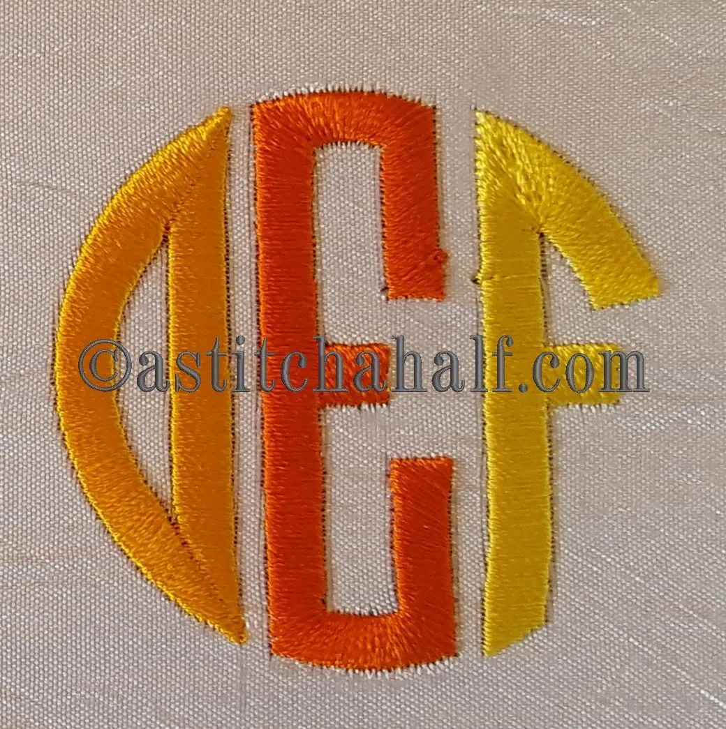 Circle Monogram Letters DEF
