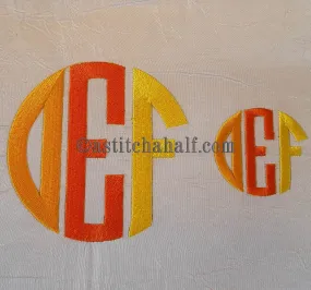 Circle Monogram Letters DEF