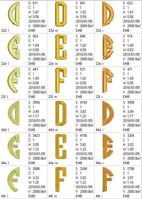 Circle Monogram Letters DEF
