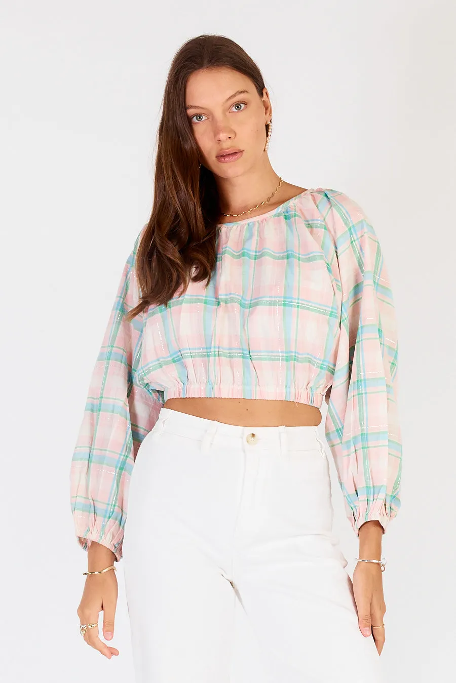 Cowgirl Surfer Flos Top Aqua