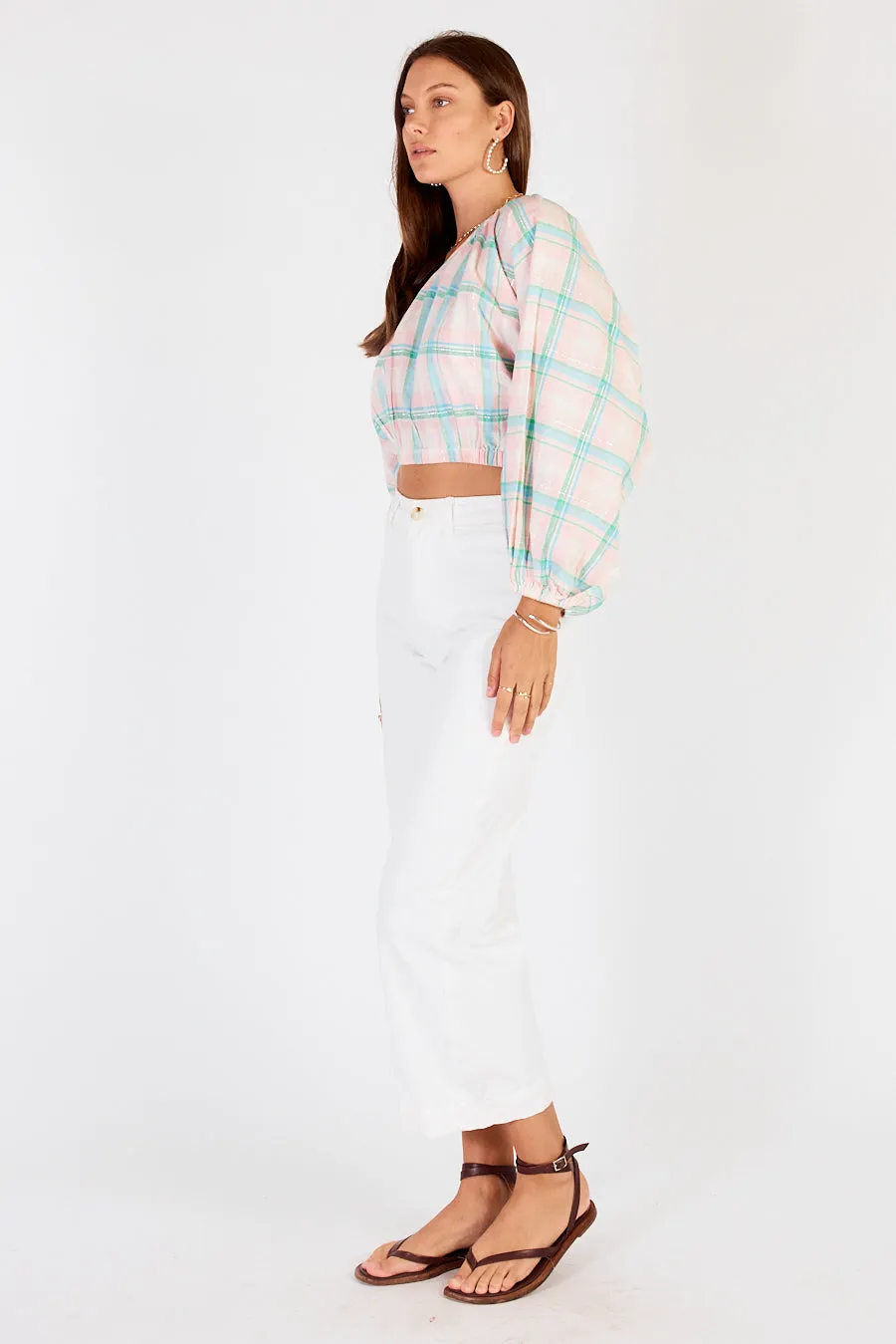 Cowgirl Surfer Flos Top Aqua