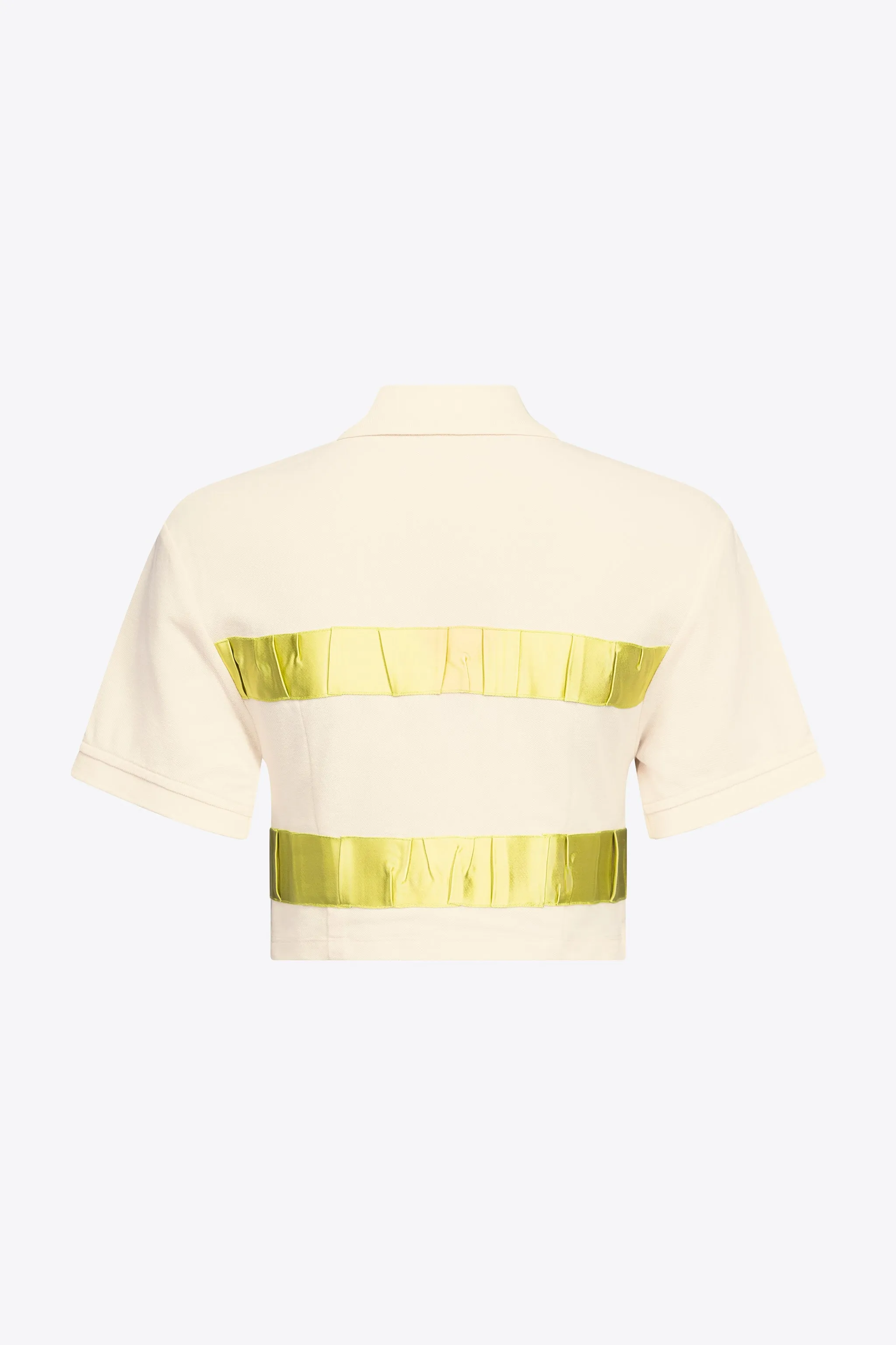 Crystal Embellished Bow Cropped Polo