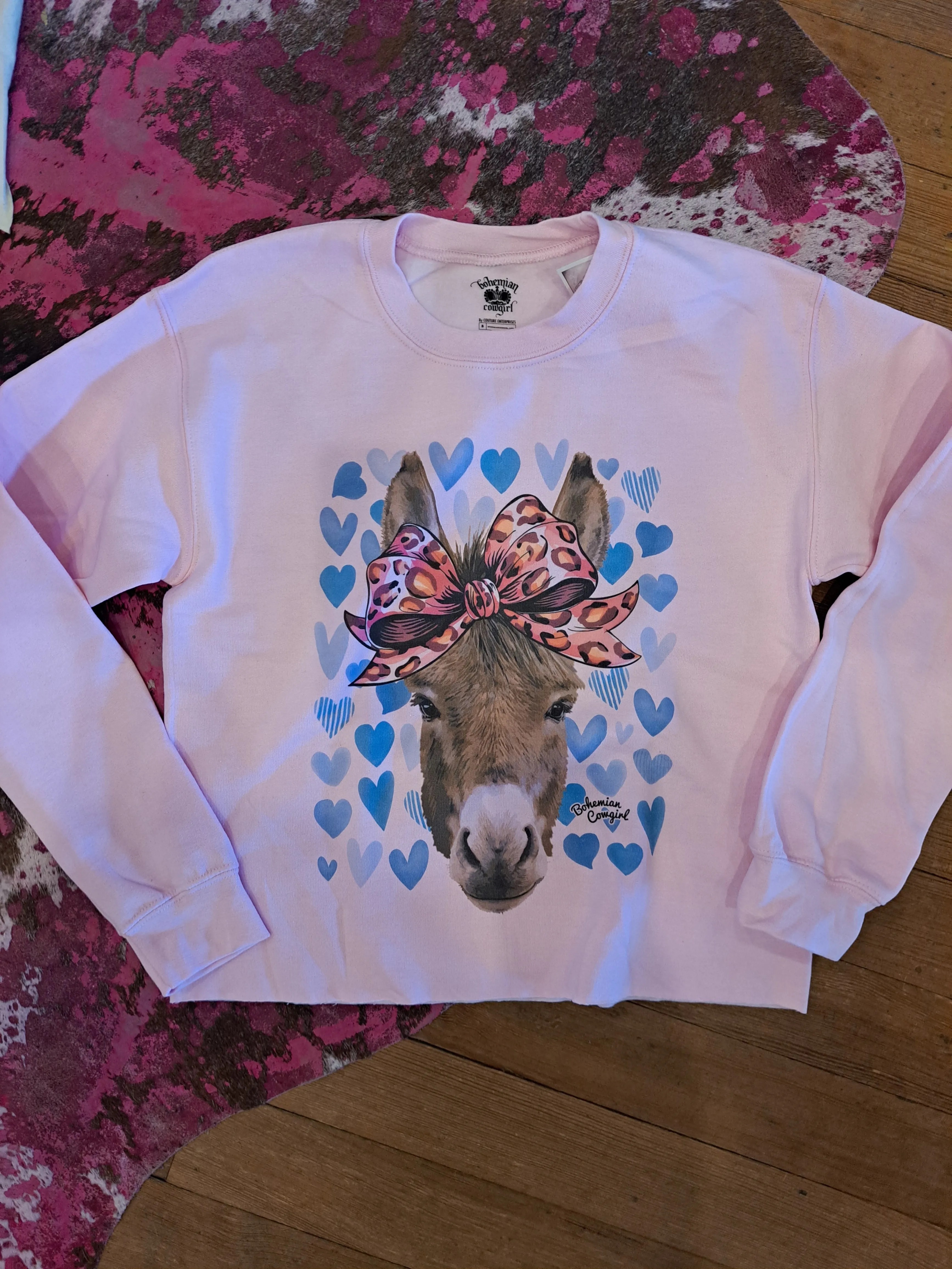 Donkey with Hearts Sweatshirt - WS