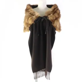 Fendi Cashmere Mink Fringed Stole Shawl