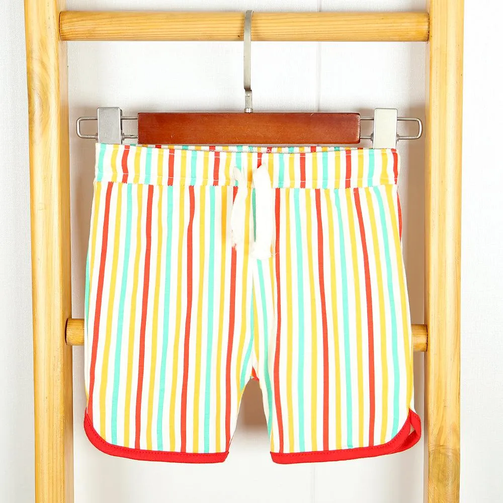 Kids organic Cotton Soft Vertical Striped Printed Short (11914)