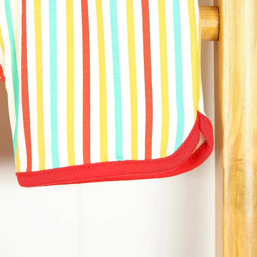 Kids organic Cotton Soft Vertical Striped Printed Short (11914)