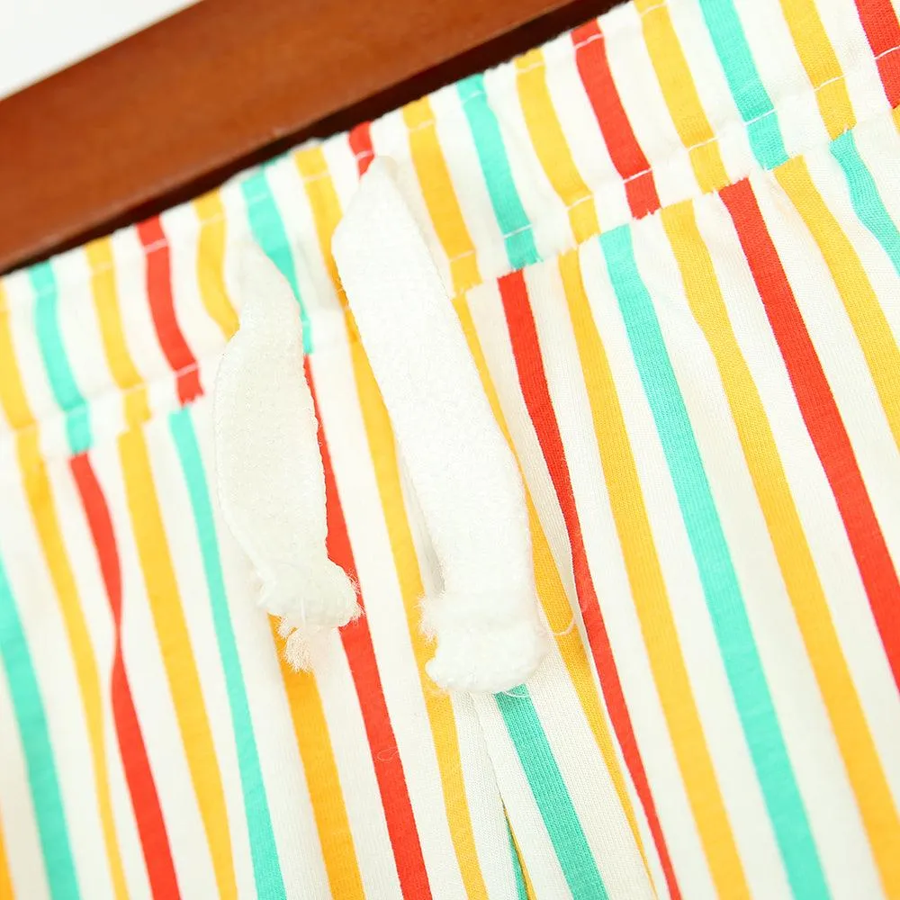 Kids organic Cotton Soft Vertical Striped Printed Short (11914)