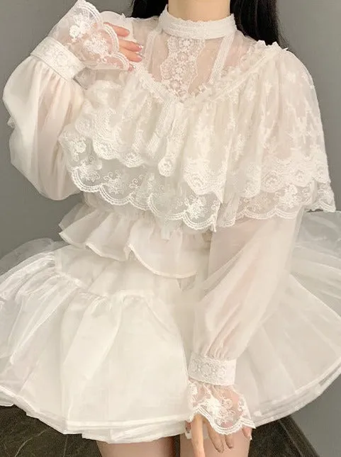 Multi Shawl Reservations Lolita Frilled   Wear Top