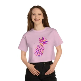 Multicolor Pineapple wanderLuSt ADVENTURES Champion Women's Heritage Cropped T-Shirt