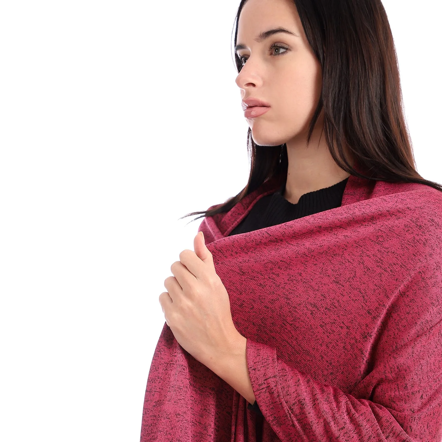 Slip On Heather Burgundy Shawl - Kady