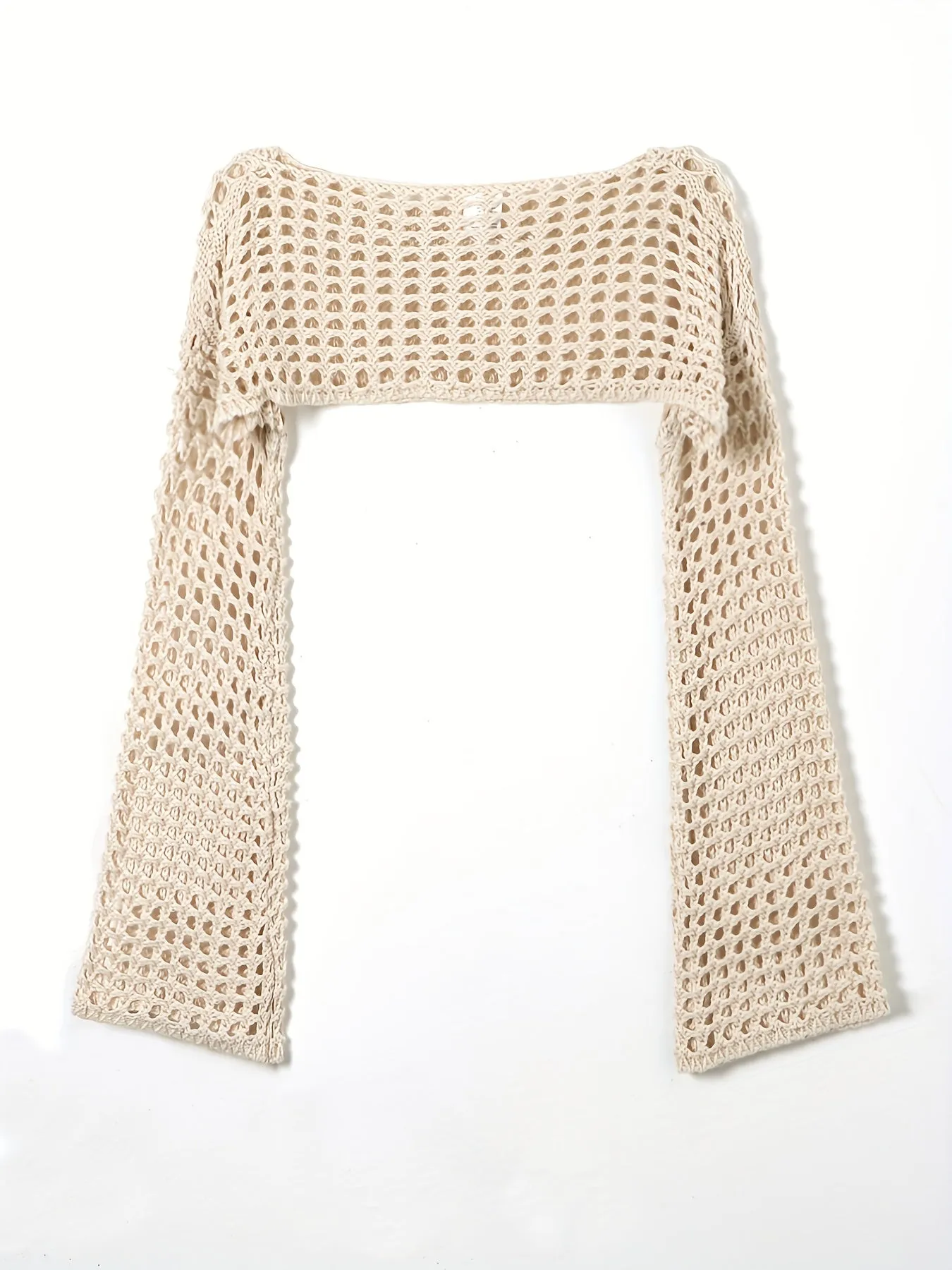 White Fishnet Cropped Top