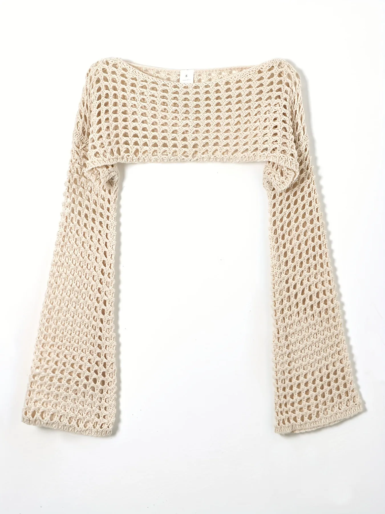 White Fishnet Cropped Top