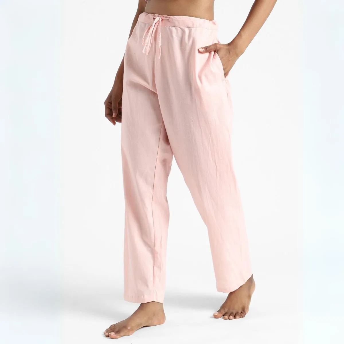 Women's Everyday Cotton Pants | Lightweight & Comfort Fit | Pastel Pink