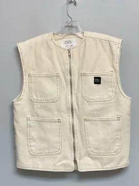 Zara Size 6 Cream Denim Big Girls Sweaters & Vests